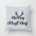 thumbnail image 1 of Nueva funda de cojín de lino con decoración impresa con letras navideñas, funda de almohada de Papá Noel roja y negra para sala de estar XJ071, 1 of 4
