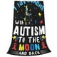 thumbnail image 2 of Balery I Love With Autism To The Moon And Back Manta de Felpa Suave y Acogedora – Cobija de Franela Aterciopelada para Cama, Lavable y Cálida para Sofá, Mascotas, Transpirable-50"x40", 2 of 7