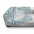 thumbnail image 3 of Teal and White Soft Flannel Fleece Throw Blanket, Ocean Waves Inspired Design with Abstract Blue Swirls Water Sea Spirals, Cozy Plush for Indoor and Outdoor Use, 70" x 90", Blue White, by Ambesonne, 3 of 6