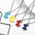 thumbnail image 4 of 4Pcs Good Friendship Pendant Necklace Creative Puzzle Patchwork Pendant Necklace Best Friend Theme Necklace, 4 of 4