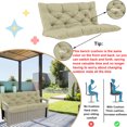 thumbnail image 4 of Outdoor Swing Cushions, Garden Bench Cushions with Backrest and Ties Non-Slip Bench Pads 2-3 Seater Washable Swing Replacement Cushions for Garden Patio Porch loveseat Pad (Ivory 60 * 40 in), 4 of 6