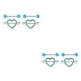 thumbnail image 4 of maskred 4 Pieces Nipples Rings Exquisite Stainless Steel Bodies Charming Woman Heart Shaped Breast Decor for Girl Blue 2Set, 4 of 6