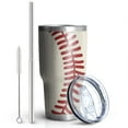 thumbnail image 2 of 30oz Baseball Pattern Tumblers Stainless Steel Tumbler with Lid and Straw,Vacuum Insulated Double Wall Travel Tumbler Cups Mug with Cleaning Brush for Coffee,Tea, 2 of 7
