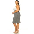 thumbnail image 6 of MOA COLLECTION Women's Plus Size Solid Pencil Skirt with Banded Waist - Stretchy, 6 of 7
