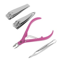 Unique Bargains 1 Set Portable Nail Clipper Kit for Women for Men Rose Red Silver Tone