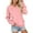 Pink, variant on YUEHUA Womens V Neck Sweatshirt with Pocket No Hooded Long Sleeve Fleece Pullover Sweaters Fall Fashion Oversized Sweatshirt