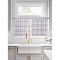 thumbnail image 2 of Half Window Curtains 24 Inches Long, Abstract Plaid, Window Treatment Curtain Drapes, Minimalistic Multi Colors Country Rustic Plaid Short Curtains Tiers for Kitchen Over Sink, 27.5"x24", 2 Panels, 2 of 7