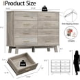 thumbnail image 5 of FANRAL 8 Drawers Dresser for Bedroom,Wood Modern Chest of Drawers with X-Shaped Sturdy Base,Gray Dresser, 5 of 7