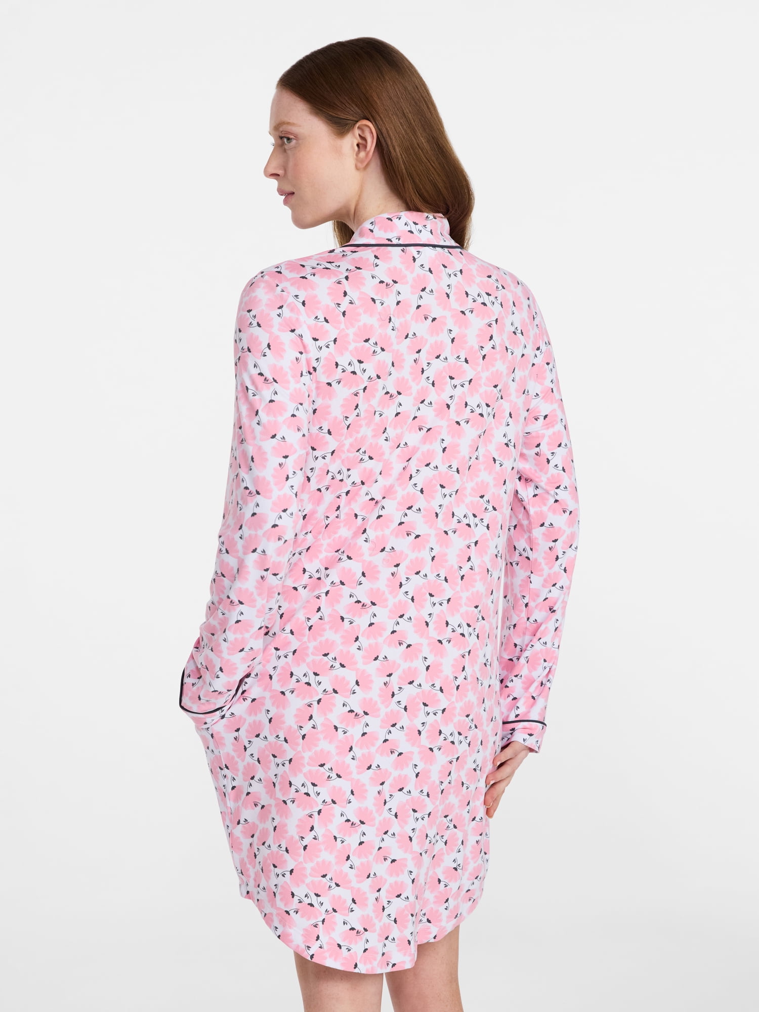 Joyspun Women's Dreamy Soft Collection Long Sleeve Sleepshirt, Sizes S-4X