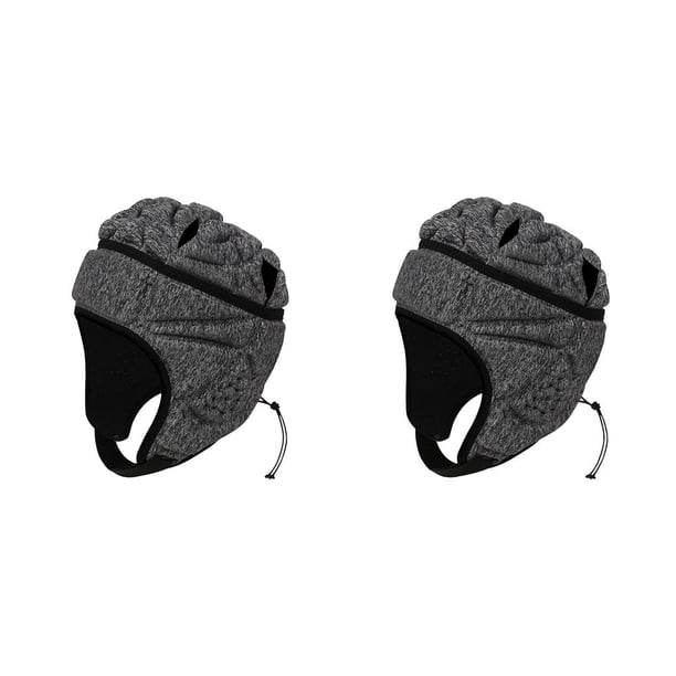 Wosthever EVA Portero Rugby Fútbol Fútbol Casco Rugby Sombrero Cabeza Protector Guardia Gris Gris 2piezas