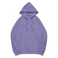thumbnail image 5 of Kopltyrfg Oversized Hoodie for Women Trendy Hoodies Basic Solid Sweatshirts with Pocket Fleece Pullover Fashion Casual Tops Light Purple 3XL, 5 of 6
