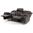 thumbnail image 2 of Glory Furniture Daria Faux Leather Reclining Sofa in Dark Brown, 2 of 6