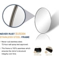 thumbnail image 4 of ANDY STAR Brushed Nickel Mirror, Oval Bathroom Mirror 22x30’’, Brushed Nickel Oval Wall Mirror for Btahroom Silver Vanity Mirror in Stainless Steel Frame Wall Mount Horizontal or Vertical, 4 of 8