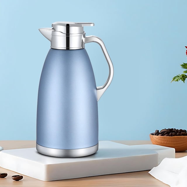 Jarra con aislamiento térmico, hervidor de agua, dispensador de tarros al vacío, dispensador de bebidas térmicas, cafetera, tetera para café, agua y azul
