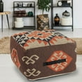 thumbnail image 7 of LR Home Small Tribal Indoor Square Pouf, Multi, 18" x 18" x 12", 7 of 7