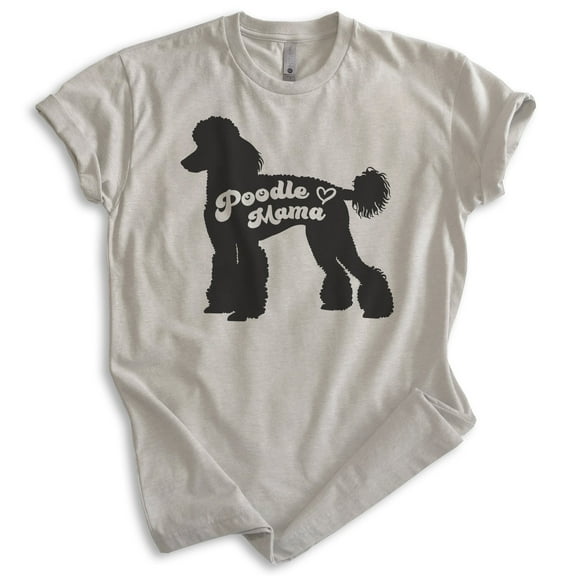 Poodle Mama T-shirt, Unisex Women's Shirt, Standard Poodle Owner, Best Dog Mama Gift, Light Silk Gray, XX-Large