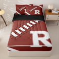 thumbnail image 3 of Homewish Rugby Gamer R Initial Zipper Full Size Comforter Sets with Fitted Sheet and 2 Pillowcases for Boys Girls,Sport Theme Football Zipper Bedding Set for Teens,4pcs,Black Reversible, 3 of 6