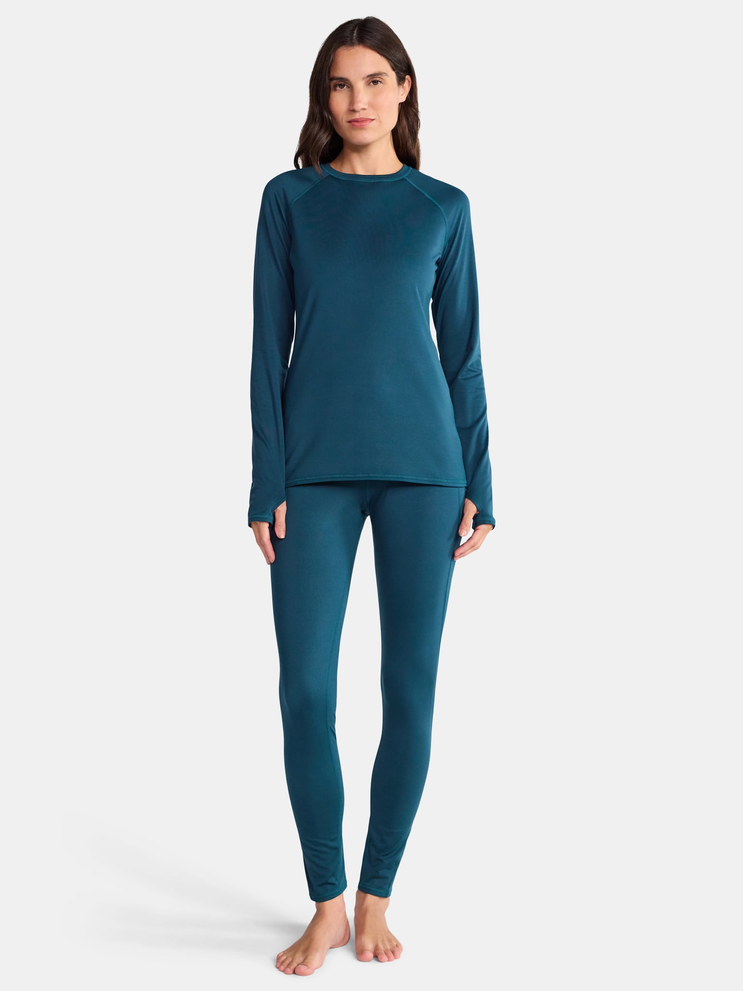 ClimateRight by Cuddl Duds Women's Warm Plush Warmth Crew Neck Base Layer Top, Sizes XS to 4X