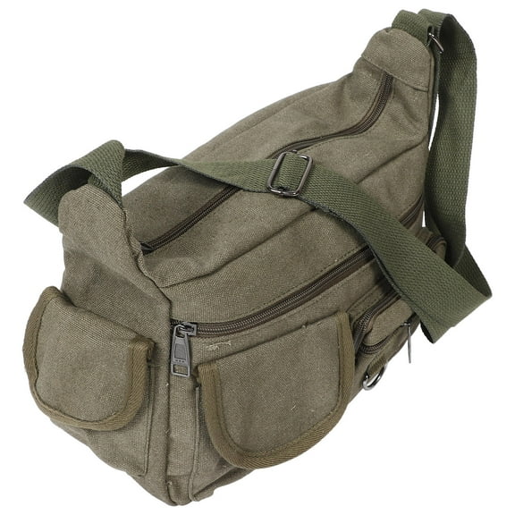 Masteelf Women Men Crossbody Shoulder Bag Large Tote Bag with Multiple Pockets Canvas Messenger Tote Bag for Women Men