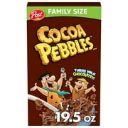 Post Cocoa PEBBLES Cereal, Chocolatey Kids Cereal, Gluten Free, 19.5 oz Family Size Box
