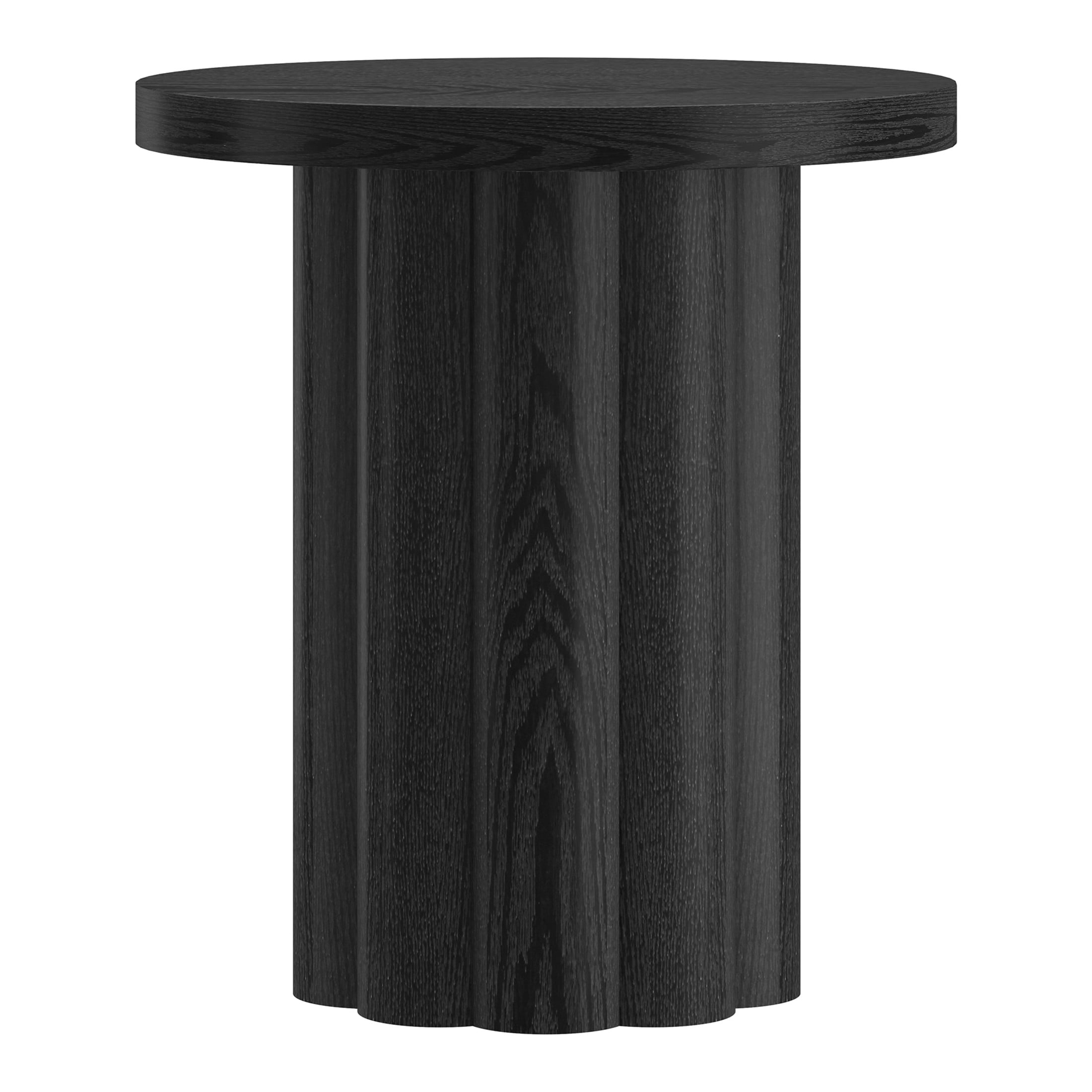 Evelyn&Zoe Modern/Contemporary 20" Wide Black Grain Side Table