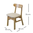 thumbnail image 2 of Ilios Innova | Paquete de 2 Sillas de Comedor Kora, Sillas Modernas de Madera de Caucho con Asiento Acolchado y Tapizado de Tela, Diseño Estilo Japandi y Nórdico, Color Café Claro, 2 of 9
