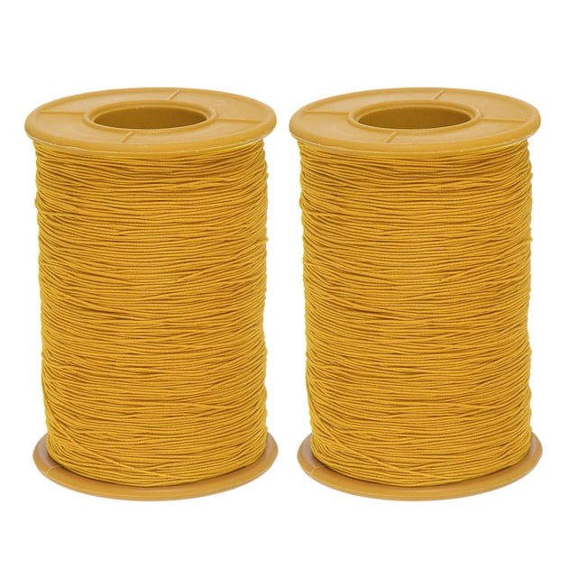 Uxcell 2pcs Elastic Sewing Thread 547 Yards 0.5mm Thickness Latex Sewing Thread for Hand Sewing, Gathering, Golden