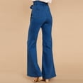 thumbnail image 5 of LLYwey Women Wide Leg Pants Women High Waisted Skinny Pocket Stretch Slim Button Trousers Hole Flare Pants Denim Jeans Female Travel Pants Long Pant Style H2728 Sky Blue S, 5 of 9
