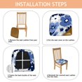 thumbnail image 4 of Blue Pioneer Flower Seat Covers for Dining Room Chairs Set Of 4,Stretch Printed Washable Chair Seat Cover with Elastic Ties and Button,Removable Waterproof Couch Cushion Covers, 4 of 6