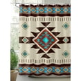 thumbnail image 2 of Southwest Boho Pattern Shower Curtain, Aztec Tribal Texture Bathroom Decor Curtains Set with Hooks, Brown Blue Green Waterproof Fabric Home Accessories， 72 X 84 Inch Extra Long, 2 of 6
