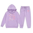 thumbnail image 4 of 2t Joggers Set Girls Toddler Letter Print Long Sleeve Hoodie Pullover Sweatshirt Tracksuit Jogger Sweatpants Children Fall Clothes for Teen Girls 3-4 Years, 4 of 4