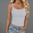 thumbnail image 4 of COMVALUE Tank Tops for Women Square Neck Spaghetti Strap Double Lined Y2K Going Out Camisole Top Grey One Size, 4 of 9