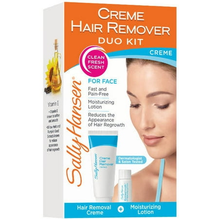 Sally Hansen Creme Hair Remover Kit for Face, 2.5