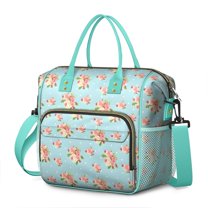 Pioneer Flower Floral Print Pattern Womens Lunch Box for Work,Insulated Large Lunch Bag for Tween and Teen,Loncheras Para Mujer,Leakproof Adult Lunch Bag for Work,Beach,Travel,Picnic,Camping