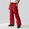 thumbnail image 2 of sususu Mens Sweatpants Tall,Men's Casual Wide Leg Paratrooper Pants Straight Fit Quick Drying Trousers for Daily Wear,Red,L, 2 of 4