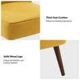 thumbnail image 3 of Modern Accent Dining Chair Wood Legs Upholstered Tufted Armless Vanity Slipper Side Chair Living Bedroom Home Kitchen Yellow, 3 of 7