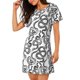 thumbnail image 2 of Fotbe Hand Drawn Snake Bata de Dormir para Mujer con Estampado, Camisón de Algodón de Manga Corta, Ropa de Dormir Casual, 2 of 6