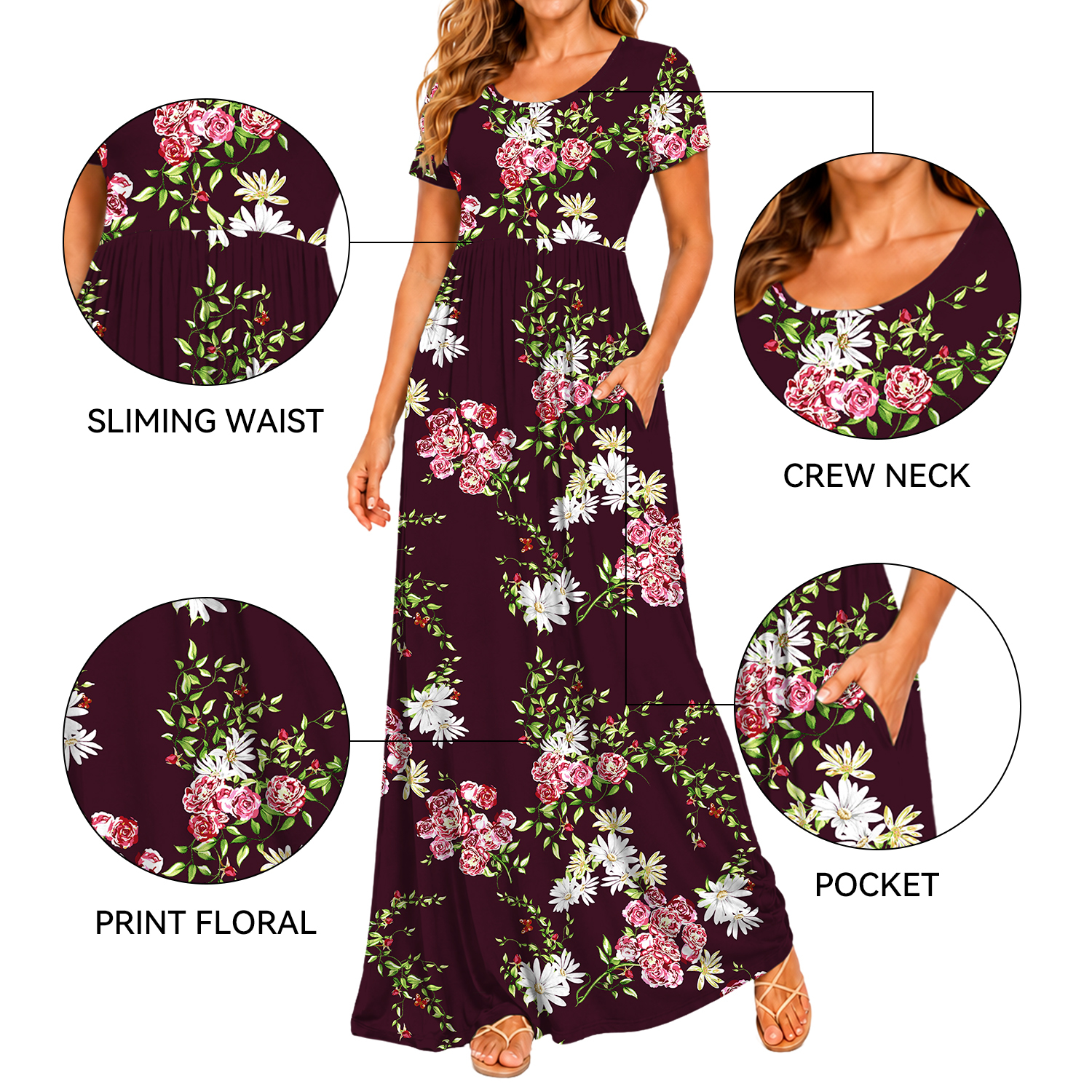 Aiyino Women's Short Sleeve Maxi Dress photo 4