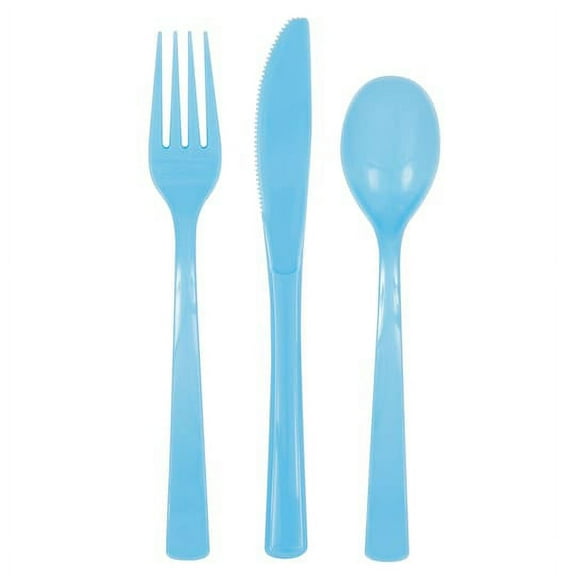 Assorted Plastic Cutlery Set for 6, Light Blue by Unique | Michaels® (Pack of 6)