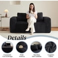 thumbnail image 6 of Jopat 63" Loveseat Sofa Couch,Cloud 2 Seater Boneless Couch,Deep Seat Corduroy Sofa,Modern Compressed Sofa Small Couches for Small Spaces,Apartement,Black, 6 of 8