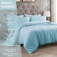 thumbnail image 4 of Superior 400 Thread Count Egyptian Cotton Duvet Cover Set, Twin, Light Blue, 4 of 4