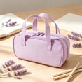 thumbnail image 4 of Multi-Layer Pencil Pouch with Handle, Dual Zipper Stationery Storage Bag, Portable Canvas Pen Organizer, Large Capacity Travel Toiletry Bag, Lightweight Multi-Pocket Pouch, Small Item Container, 4 of 4