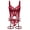 Burgundy, variant on Sexy Teddy Lingerie for Women 3-Piece Lace Corset Embroidered Bustier Panty Leg Loop for Honeymoon Valentine New Year XL Blue