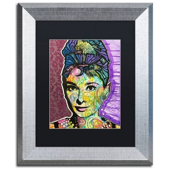 Trademark Fine Art "Audrey 2" Canvas Art by Dean Russo, Black Matte, Silver Frame
