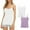 White/Purple, variant on Womens Camisoles Tops with Built In Padded Bra Undershirt Basic Breathable Tank Top 2 Pack White