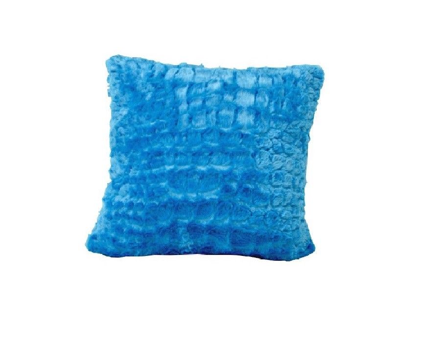 Pillowtex Throw Pillow and Plush Cover 18"x18" (Blue)
