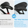 thumbnail image 7 of Oversized Bike Seat for Men & Women Comfort, Extra Wide Bicycle Seat Cushion, Comfortable Wing Padded, Large Replacement Saddle for Peloton, Stationary Exercise Bike, Ebike, Cruiser, City Bike, 7 of 7