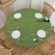 Green Grass Sport Round Tablecloth Elastic Fitted Round Play Golf Table Cover