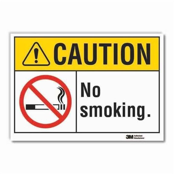 Lyle No Smoking Caution Rflctv Label,7inx10in LCU3-0074-RD_10x7