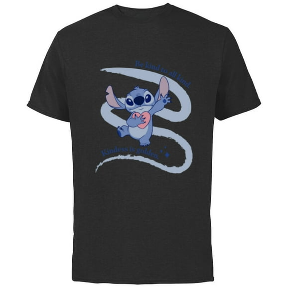 Disney Lilo & Stitch Kindness is Golden - Short Sleeve Cotton T-Shirt for Adults - Customized-Black